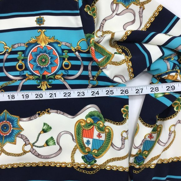 vintage womens jacket Alfred Dunner 16W nautical chain print bomber full zip 90s - Picture 15 of 16